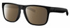 Profile View of Costa Del Mar Spearo Designer Polarized Sunglasses with Custom Cut Amber Brown Lenses in Matte Black Blackout Unisex Square Full Rim Acetate 56 mm