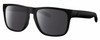 Profile View of Costa Del Mar Spearo Designer Polarized Reading Sunglasses with Custom Cut Powered Smoke Grey Lenses in Matte Black Blackout Unisex Square Full Rim Acetate 56 mm