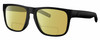 Profile View of Costa Del Mar Spearo Designer Polarized Reading Sunglasses with Custom Cut Powered Sun Flower Yellow Lenses in Matte Black Blackout Unisex Square Full Rim Acetate 56 mm