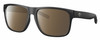 Profile View of Costa Del Mar Spearo XL Designer Polarized Sunglasses with Custom Cut Amber Brown Lenses in Matte Black Unisex Square Full Rim Acetate 59 mm