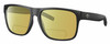 Profile View of Costa Del Mar Spearo XL Designer Polarized Reading Sunglasses with Custom Cut Powered Sun Flower Yellow Lenses in Matte Black Unisex Square Full Rim Acetate 59 mm