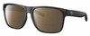 Profile View of Costa Del Mar Spearo XL Designer Polarized Reading Sunglasses with Custom Cut Powered Amber Brown Lenses in Matte Black Unisex Square Full Rim Acetate 59 mm