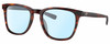 Profile View of Costa Del Mar Sullivan Designer Blue Light Blocking Eyeglasses in Matte Amber Brown Tortoise Havana Unisex Panthos Full Rim Acetate 53 mm