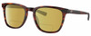Profile View of Costa Del Mar Sullivan Designer Polarized Reading Sunglasses with Custom Cut Powered Sun Flower Yellow Lenses in Matte Amber Brown Tortoise Havana Unisex Panthos Full Rim Acetate 53 mm