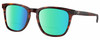 Profile View of Costa Del Mar Sullivan Designer Polarized Reading Sunglasses with Custom Cut Powered Green Mirror Lenses in Matte Amber Brown Tortoise Havana Unisex Panthos Full Rim Acetate 53 mm