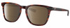 Profile View of Costa Del Mar Sullivan Designer Polarized Reading Sunglasses with Custom Cut Powered Amber Brown Lenses in Matte Amber Brown Tortoise Havana Unisex Panthos Full Rim Acetate 53 mm