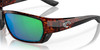 Top View of Costa Del Mar Tuna Alley Sunglasses in Tortoise/Polarized Green Mirror 580P 62mm