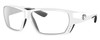 Profile View of Costa Del Mar Tuna Alley Designer Reading Eye Glasses in Gloss White Black Unisex Rectangular Full Rim Acetate 62 mm