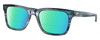 Profile View of Costa Del Mar Tybee Designer Polarized Reading Sunglasses with Custom Cut Powered Green Mirror Lenses in Blue Teal Crystal Ocean Currents Unisex Panthos Full Rim Acetate 55 mm