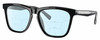 Profile View of Costa Del Mar Ulu Designer Progressive Lens Blue Light Blocking Eyeglasses in Gloss Black Silver Unisex Cat Eye Full Rim Acetate 56 mm