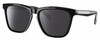 Profile View of Costa Del Mar Ulu Designer Polarized Sunglasses with Custom Cut Smoke Grey Lenses in Gloss Black Silver Unisex Cat Eye Full Rim Acetate 56 mm