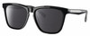 Profile View of Costa Del Mar Ulu Designer Polarized Reading Sunglasses with Custom Cut Powered Smoke Grey Lenses in Gloss Black Silver Unisex Cat Eye Full Rim Acetate 56 mm
