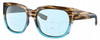 Profile View of Costa Del Mar Waterwoman II Designer Progressive Lens Blue Light Blocking Eyeglasses in Shiny Brown Beige Blue Clear Crystal Wahoo Ladies Cat Eye Full Rim Acetate 58 mm