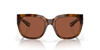 Front View of Costa Del Mar Waterwoman Cateye Sunglasses Brown Teal/Polarized Copper 580P 55mm