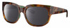 Profile View of Costa Del Mar Waterwoman Designer Polarized Reading Sunglasses with Custom Cut Powered Smoke Grey Lenses in Shiny Palm Brown Teal Green Tortoise Havana Ladies Cat Eye Full Rim Acetate 55 mm