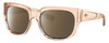 Profile View of Costa Del Mar Waterwoman Designer Polarized Sunglasses with Custom Cut Amber Brown Lenses in Shiny Blonde Crystal Beige Ladies Cat Eye Full Rim Acetate 55 mm