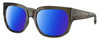 Profile View of Costa Del Mar Waterwoman Designer Polarized Sunglasses with Custom Cut Blue Mirror Lenses in Taupe Gray Brown Crystal Ladies Cat Eye Full Rim Acetate 55 mm