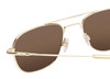 Close Up View of American Optical Checkmate Unisex Designer Pilot Sunglass Gold Amber/Brown 56 mm