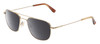 Profile View of American Optical Checkmate Designer Polarized Reading Sunglasses with Custom Cut Powered Smoke Grey Lenses in Shiny Gold Amber Brown Unisex Pilot Full Rim Metal 56 mm