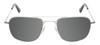 Front View of American Optical Checkmate Unisex Pilot Designer Sunglasses in Silver/Grey 56 mm