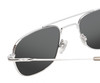 Close Up View of American Optical Checkmate Unisex Pilot Designer Sunglasses in Silver/Grey 56 mm