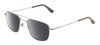 Profile View of American Optical Checkmate Designer Polarized Sunglasses with Custom Cut Smoke Grey Lenses in Shiny Silver Grey Unisex Pilot Full Rim Metal 56 mm