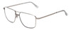 Profile View of American Optical Airman Designer Blue Light Blocking Eyeglasses in Satin Pewter Grey Clear Unisex Pilot Full Rim Metal 56 mm