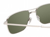 Close Up View of American Optical Airman Unisex Pilot Sunglass Shiny Silver Clear/G15 Green 56 mm
