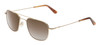 Profile View of American Optical Checkmate Unisex Pilot Sunglasses in Gold/Polarized Brown 56 mm