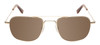 Front View of American Optical Checkmate Unisex Pilot Sunglasses in Gold/Polarized Brown 56 mm