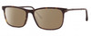 Profile View of Chopard VCH285-0722 Designer Polarized Sunglasses with Custom Cut Amber Brown Lenses in Brown Tortoise Havana Black Grey Unisex Rectangular Full Rim Acetate 55 mm