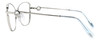 Side View of Chopard VCHF15S-0579 Designer Progressive Lens Blue Light Blocking Eyeglasses in Shiny Silver 23KT Gold Plated/Blue/Gemstone Accent Ladies Cat Eye Full Rim Metal 55 mm