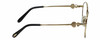 Side View of Chopard VCHC52S-0300 Designer Progressive Lens Prescription Rx Eyeglasses in Shiny 23KT Gold Plated/Black/Heart Gemstone Accent Ladies Round Full Rim Metal 51 mm