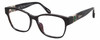 Profile View of Chopard 23KT Gold Plated VCH304S-09MS Cat Eye Reading Glasses in Black Grey 54mm