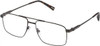 Profile View of Chopard VCHF56-0568 Designer Progressive Lens Prescription Rx Eyeglasses in Shiny Black Gunmetal Tortoise Havana Brown Mens Rectangular Full Rim Metal 57 mm