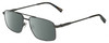Profile View of Chopard VCHF56-0568 Designer Polarized Sunglasses with Custom Cut Smoke Grey Lenses in Shiny Black Gunmetal Tortoise Havana Brown Mens Rectangular Full Rim Metal 57 mm