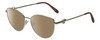 Profile View of Chopard VCHF51S-0579 Designer Polarized Sunglasses with Custom Cut Amber Brown Lenses in Shiny Silver/Mulberry Purple Crystal/Gemstone Accent Ladies Cat Eye Full Rim Metal 54 mm