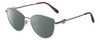 Profile View of Chopard VCHF51S-0579 Designer Polarized Reading Sunglasses with Custom Cut Powered Smoke Grey Lenses in Shiny Silver/Mulberry Purple Crystal/Gemstone Accent Ladies Cat Eye Full Rim Metal 54 mm