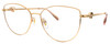 Profile View of Chopard 23KT Gold Plated VCHF51S-08FC Cat Eye Reading Glasses Pink Crystal 54 mm