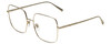 Profile View of Chopard Titanium VCHF49M-0300 Women's Square Designer Reading Glasses Gold 55 mm