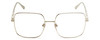 Front View of Chopard VCHF49M-0300 Designer Reading Eye Glasses with Custom Cut Powered Lenses in Shiny Gold Ladies Square Full Rim Metal 55 mm