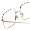Close Up View of Chopard VCHF49M-0300 Designer Reading Eye Glasses with Custom Cut Powered Lenses in Shiny Gold Ladies Square Full Rim Metal 55 mm