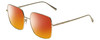 Profile View of Chopard VCHF49M-0300 Designer Polarized Sunglasses with Custom Cut Red Mirror Lenses in Shiny Gold Ladies Square Full Rim Metal 55 mm