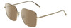Profile View of Chopard VCHF49M-0300 Designer Polarized Sunglasses with Custom Cut Amber Brown Lenses in Shiny Gold Ladies Square Full Rim Metal 55 mm