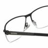 Close Up View of Chopard VCHD83-0531 Designer Reading Eye Glasses with Custom Cut Powered Lenses in Matte Black Carbon Fiber Mens Rectangular Semi-Rimless Metal 57 mm