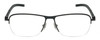 Front View of Chopard VCHD83-0531 Designer Single Vision Prescription Rx Eyeglasses in Matte Black Carbon Fiber Mens Rectangular Semi-Rimless Metal 57 mm