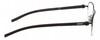 Side View of Chopard VCHD83-0568 Designer Single Vision Prescription Rx Eyeglasses in Matte Brown Carbon Fiber Mens Rectangular Semi-Rimless Metal 57 mm