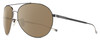 Profile View of Chopard SCHD57M-568P Designer Polarized Sunglasses with Custom Cut Amber Brown Lenses in Shiny Black Gunmetal Mens Pilot Full Rim Metal 64 mm