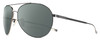 Profile View of Chopard SCHD57M-568P Designer Polarized Reading Sunglasses with Custom Cut Powered Smoke Grey Lenses in Shiny Black Gunmetal Mens Pilot Full Rim Metal 64 mm
