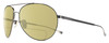 Profile View of Chopard SCHD57M-568P Designer Polarized Reading Sunglasses with Custom Cut Powered Sun Flower Yellow Lenses in Shiny Black Gunmetal Mens Pilot Full Rim Metal 64 mm
